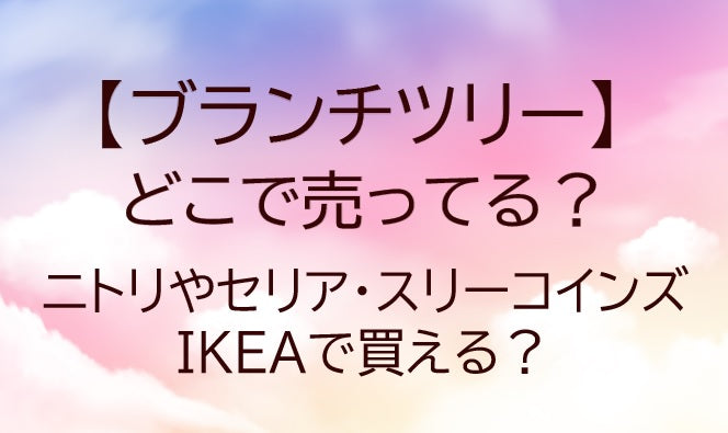 ブランチツリーはどこで売ってる？ニトリ・セリア・スリーコインズ・IKEAの販売状況【2026年】