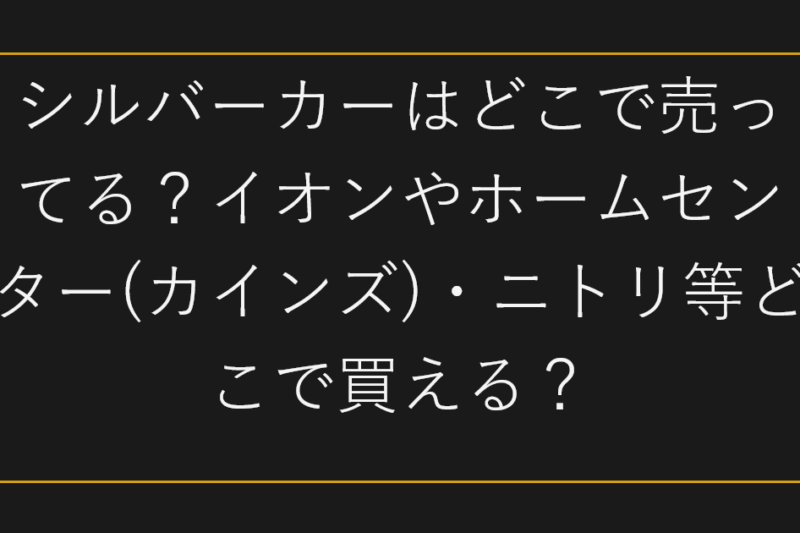 シルバーカーはどこで売ってる？イオンやホームセンター(カインズ)・ニトリ等どこで買える？